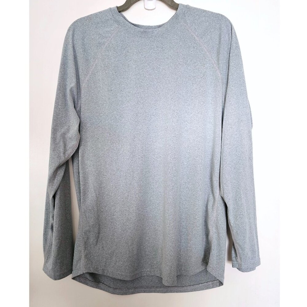 Myles Apparel Momentum Performance Long Sleeve Tee T-Shirt Top L Heather Sky